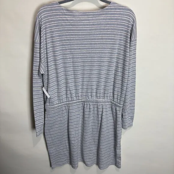 Haven Well Within Organic Cotton Interlock Long Sleeve Shift Dress M Drawstring