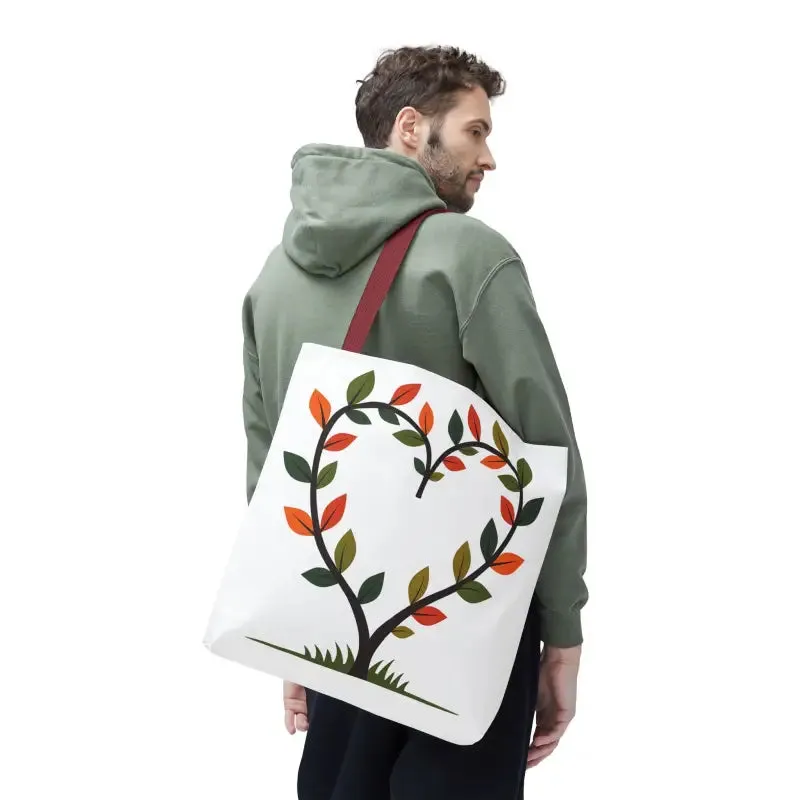 Heart Leaf Aop Tote Bag for Chic Everyday Style