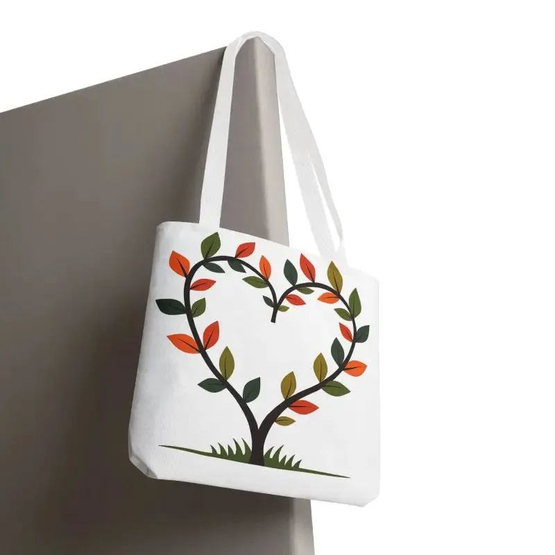 Heart Leaf Aop Tote Bag for Chic Everyday Style