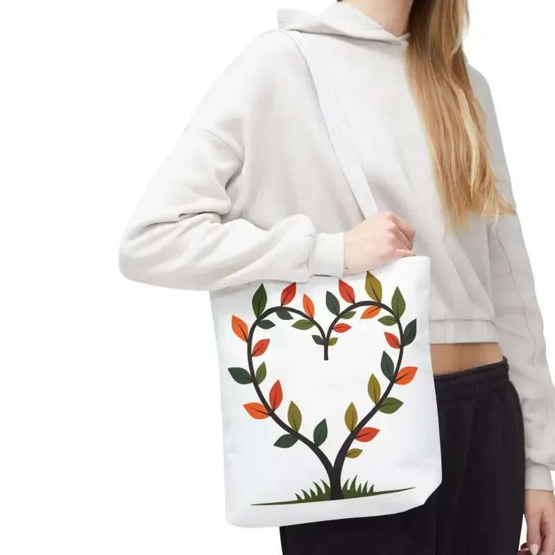 Heart Leaf Aop Tote Bag for Chic Everyday Style