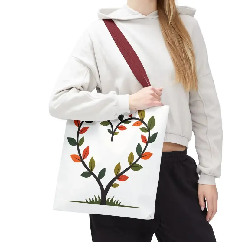 Heart Leaf Aop Tote Bag for Chic Everyday Style