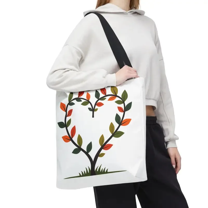 Heart Leaf Aop Tote Bag for Chic Everyday Style