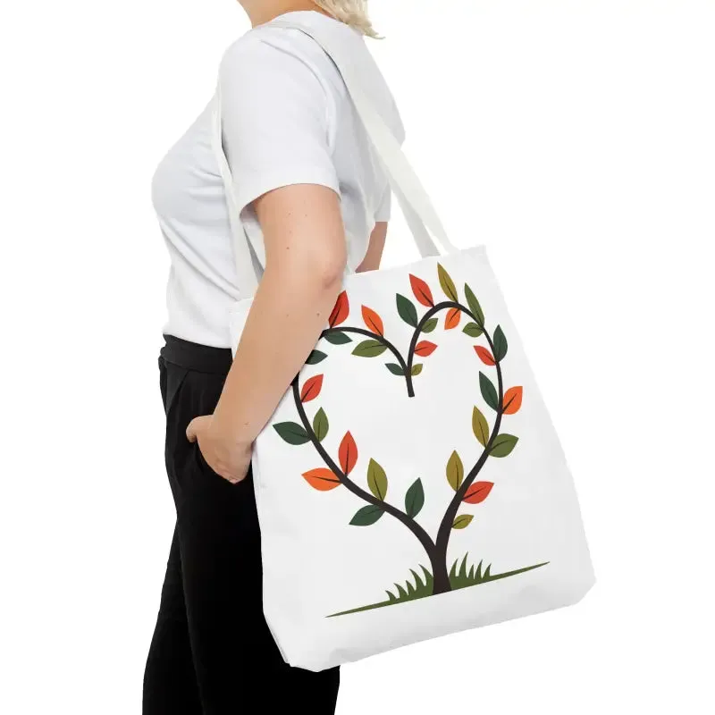 Heart Leaf Aop Tote Bag for Chic Everyday Style