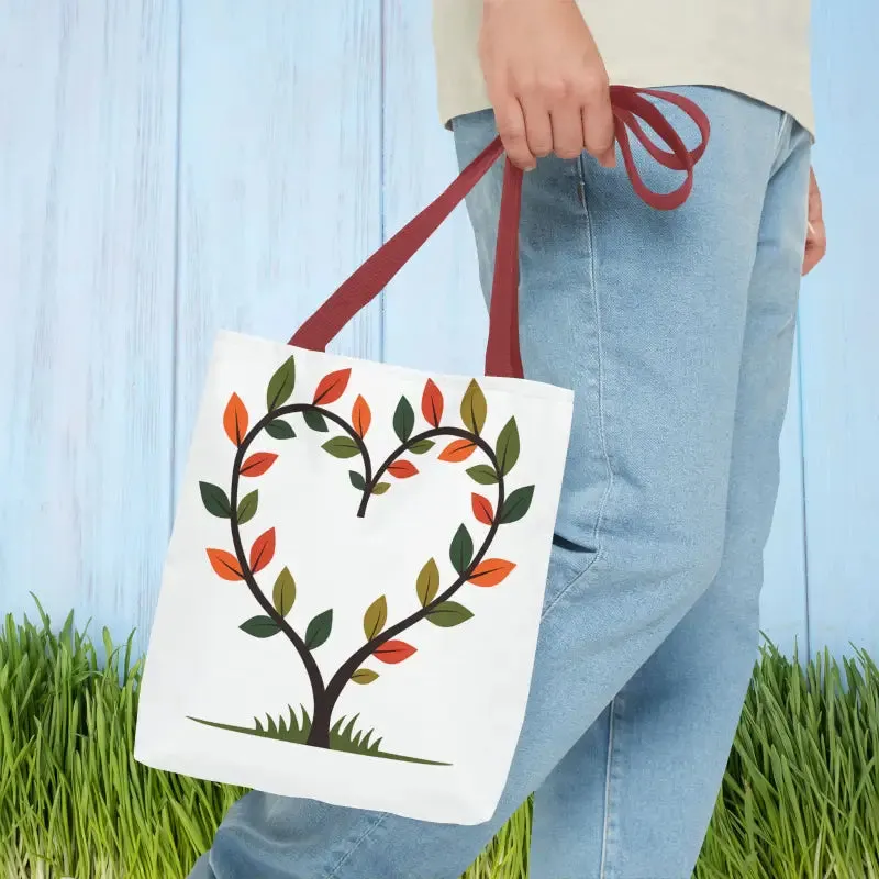 Heart Leaf Aop Tote Bag for Chic Everyday Style
