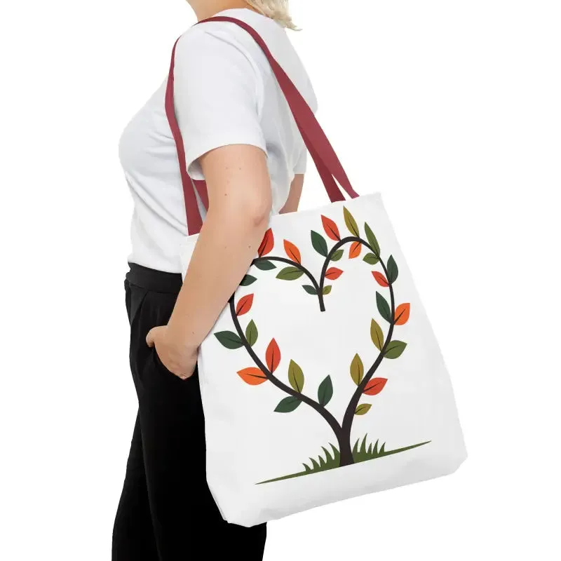 Heart Leaf Aop Tote Bag for Chic Everyday Style