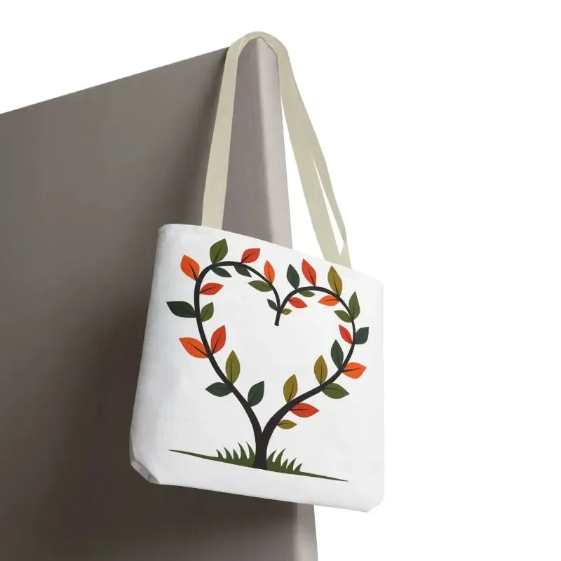 Heart Leaf Aop Tote Bag for Chic Everyday Style