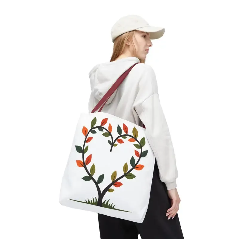 Heart Leaf Aop Tote Bag for Chic Everyday Style