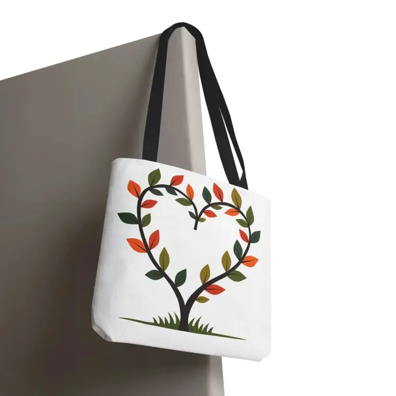 Heart Leaf Aop Tote Bag for Chic Everyday Style