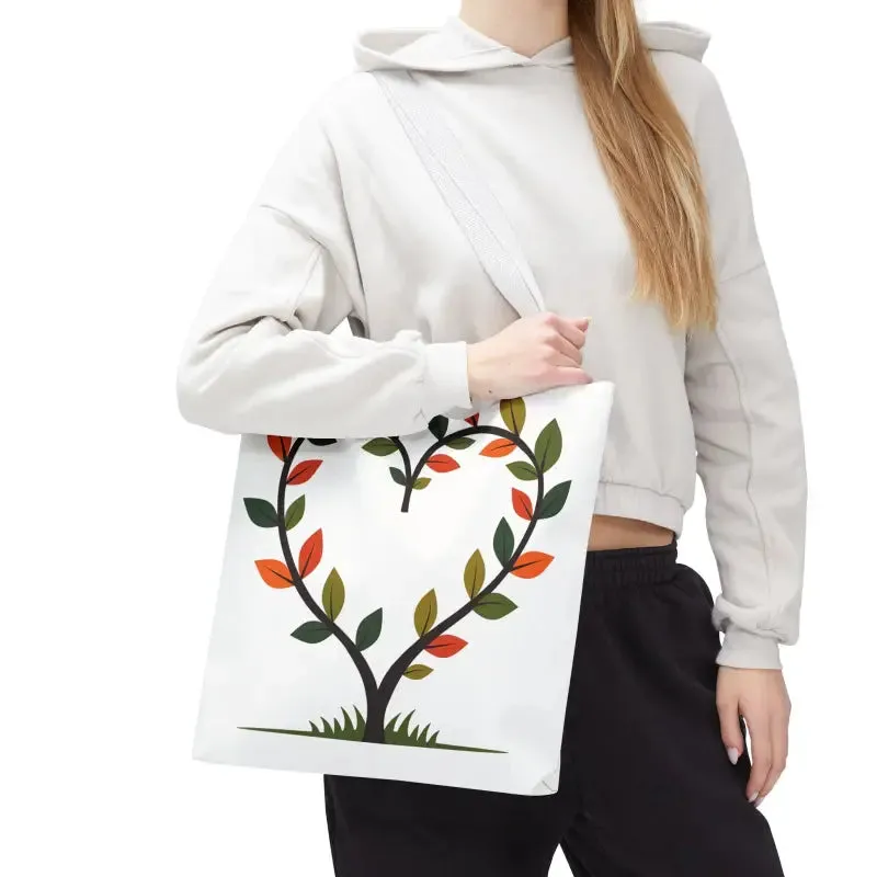 Heart Leaf Aop Tote Bag for Chic Everyday Style