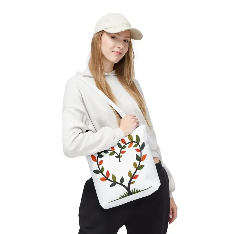 Heart Leaf Aop Tote Bag for Chic Everyday Style