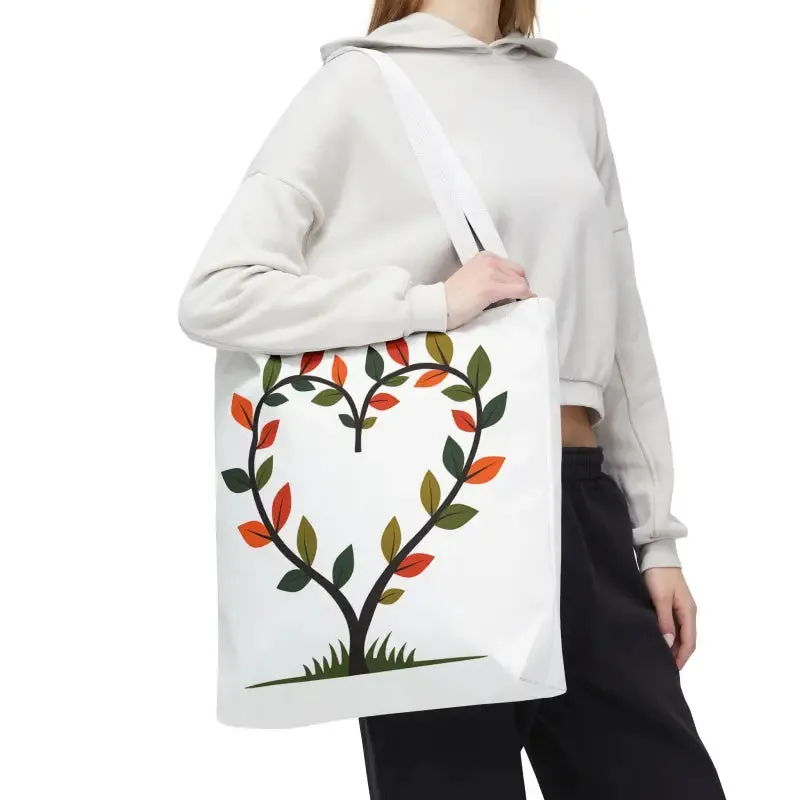 Heart Leaf Aop Tote Bag for Chic Everyday Style