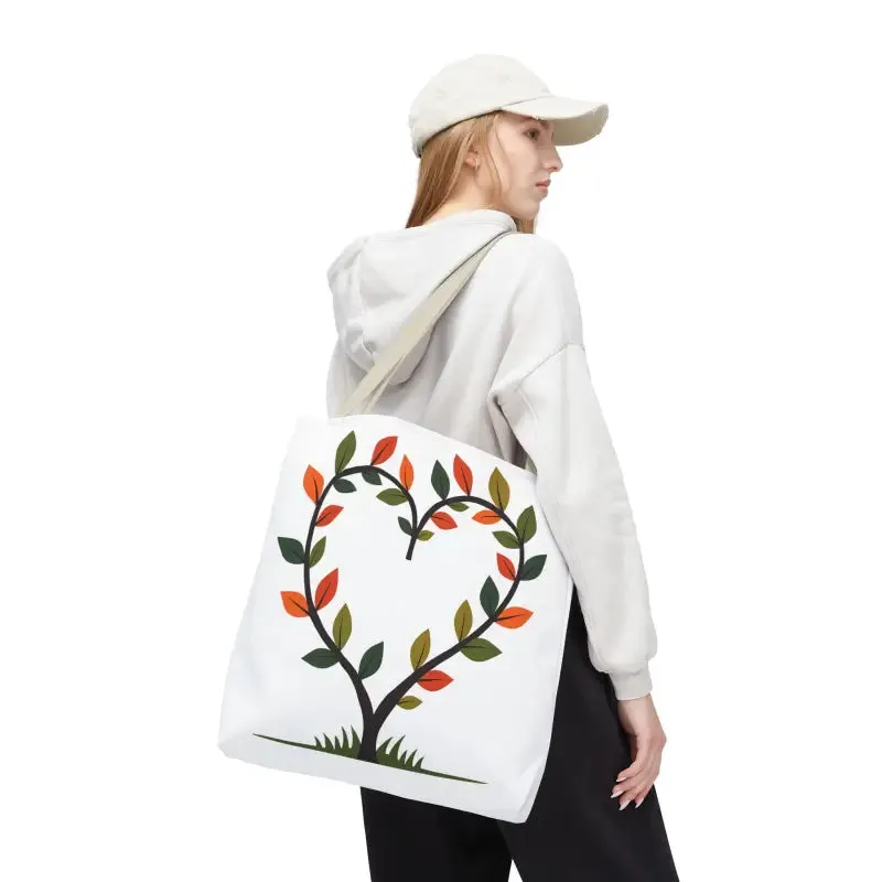 Heart Leaf Aop Tote Bag for Chic Everyday Style