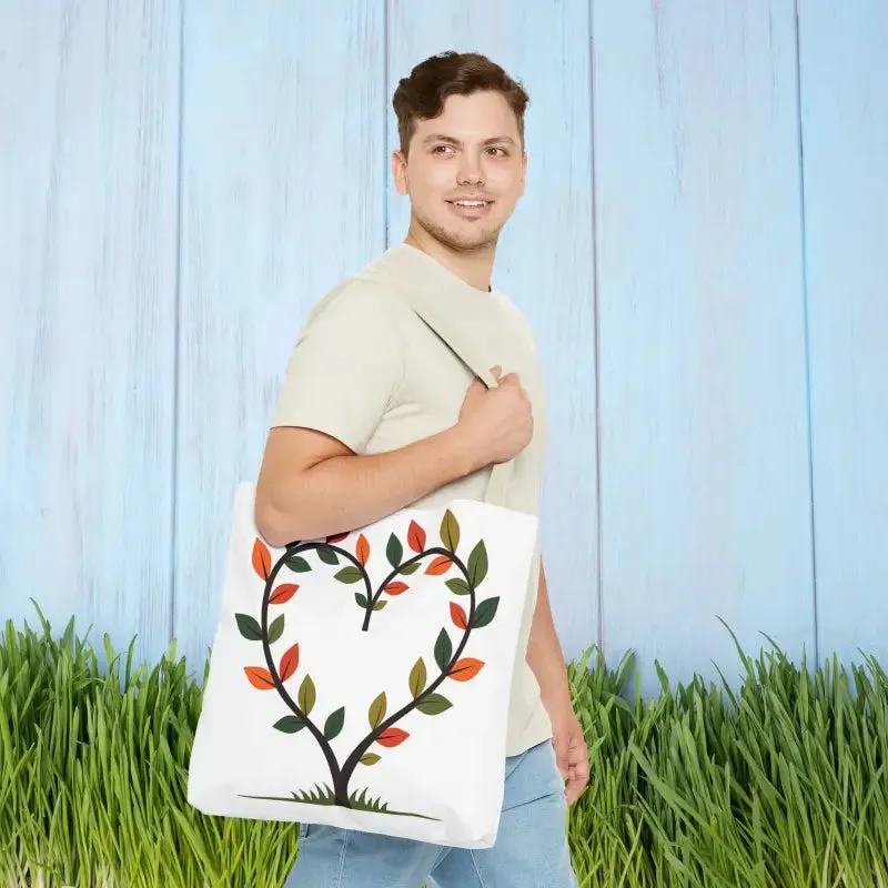 Heart Leaf Aop Tote Bag for Chic Everyday Style