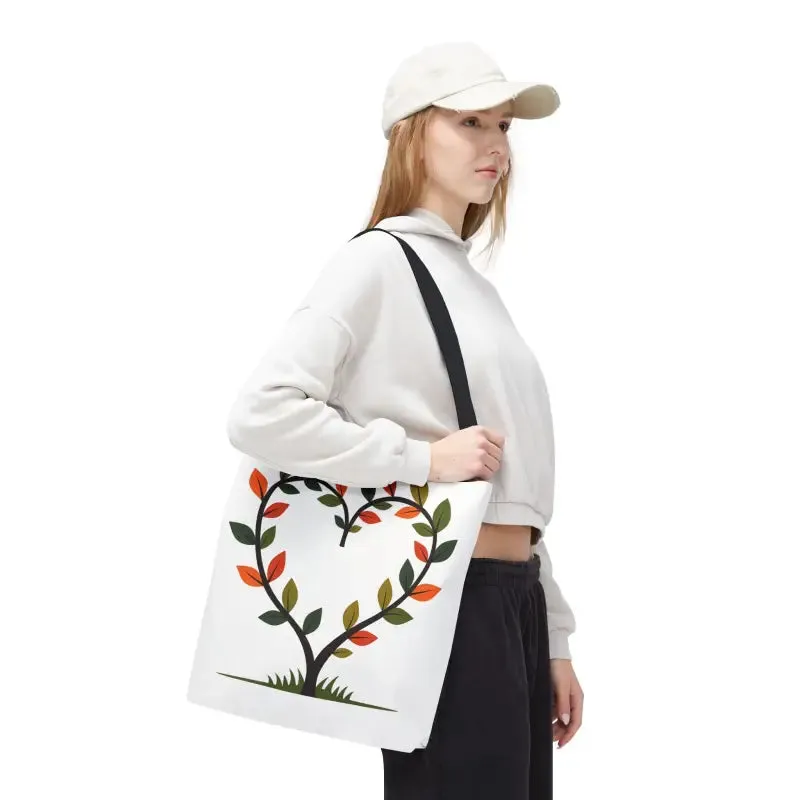 Heart Leaf Aop Tote Bag for Chic Everyday Style