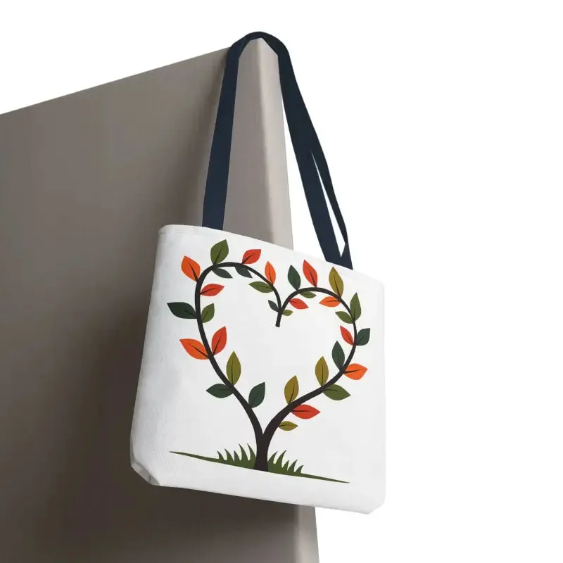 Heart Leaf Aop Tote Bag for Chic Everyday Style