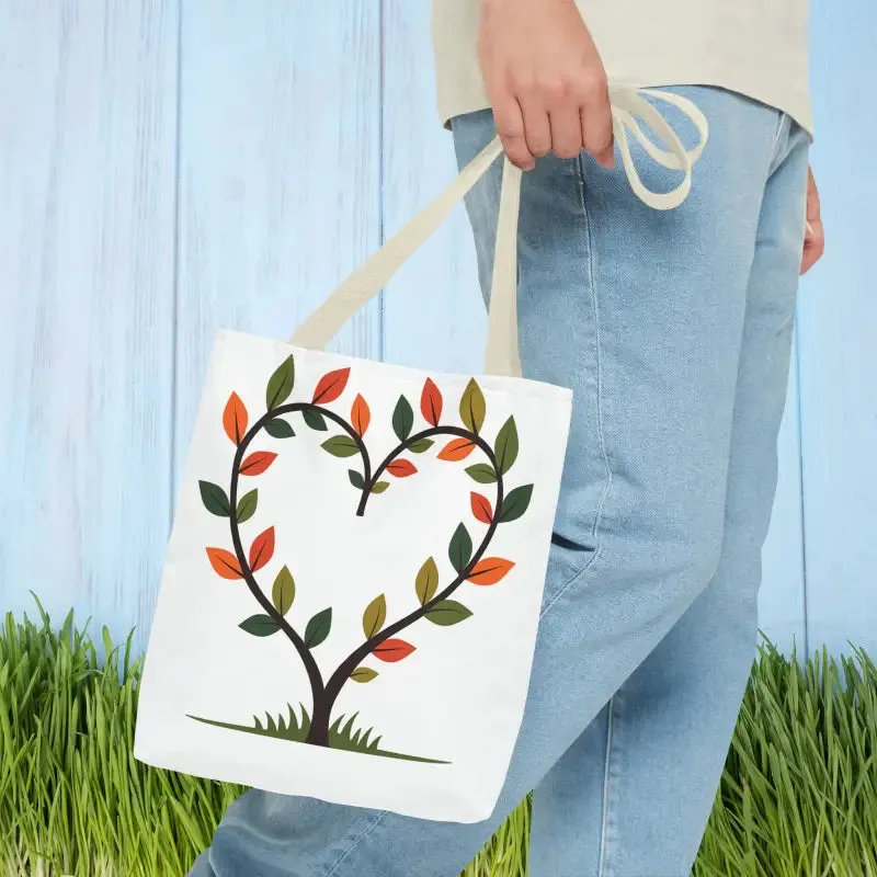 Heart Leaf Aop Tote Bag for Chic Everyday Style