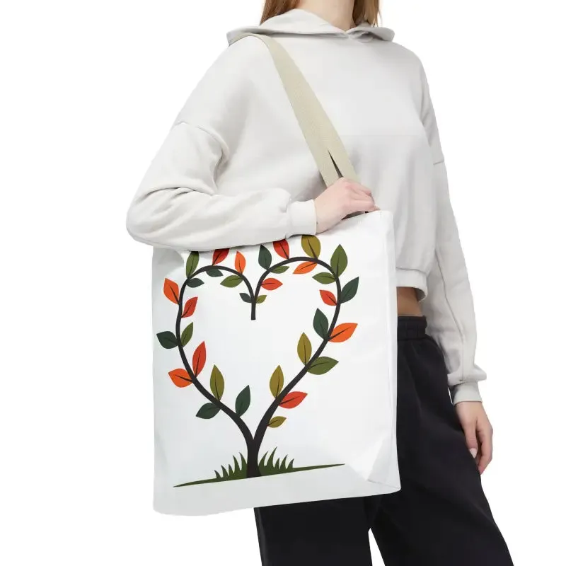 Heart Leaf Aop Tote Bag for Chic Everyday Style