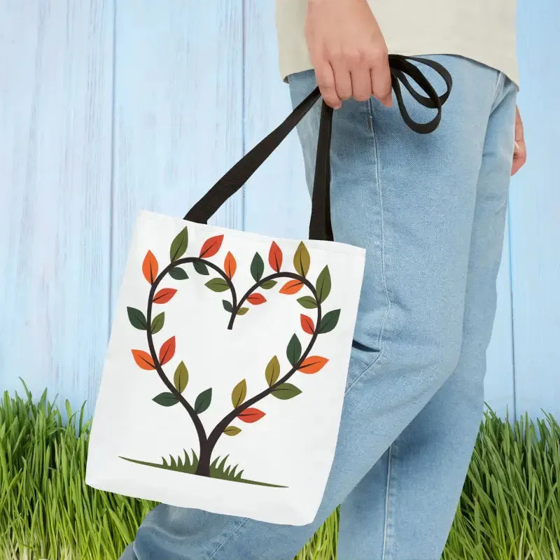 Heart Leaf Aop Tote Bag for Chic Everyday Style