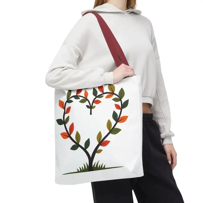 Heart Leaf Aop Tote Bag for Chic Everyday Style