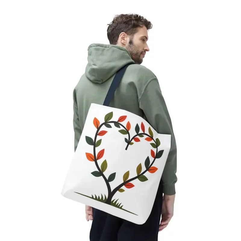 Heart Leaf Aop Tote Bag for Chic Everyday Style