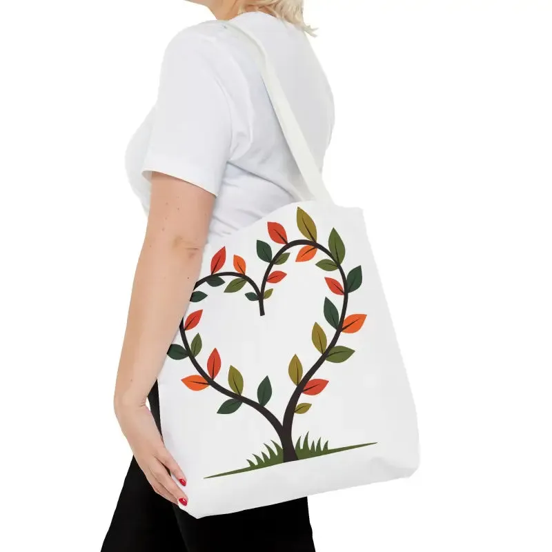 Heart Leaf Aop Tote Bag for Chic Everyday Style