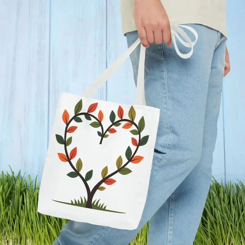 Heart Leaf Aop Tote Bag for Chic Everyday Style