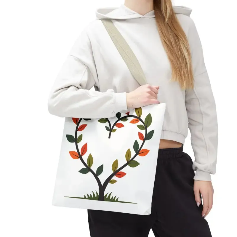 Heart Leaf Aop Tote Bag for Chic Everyday Style
