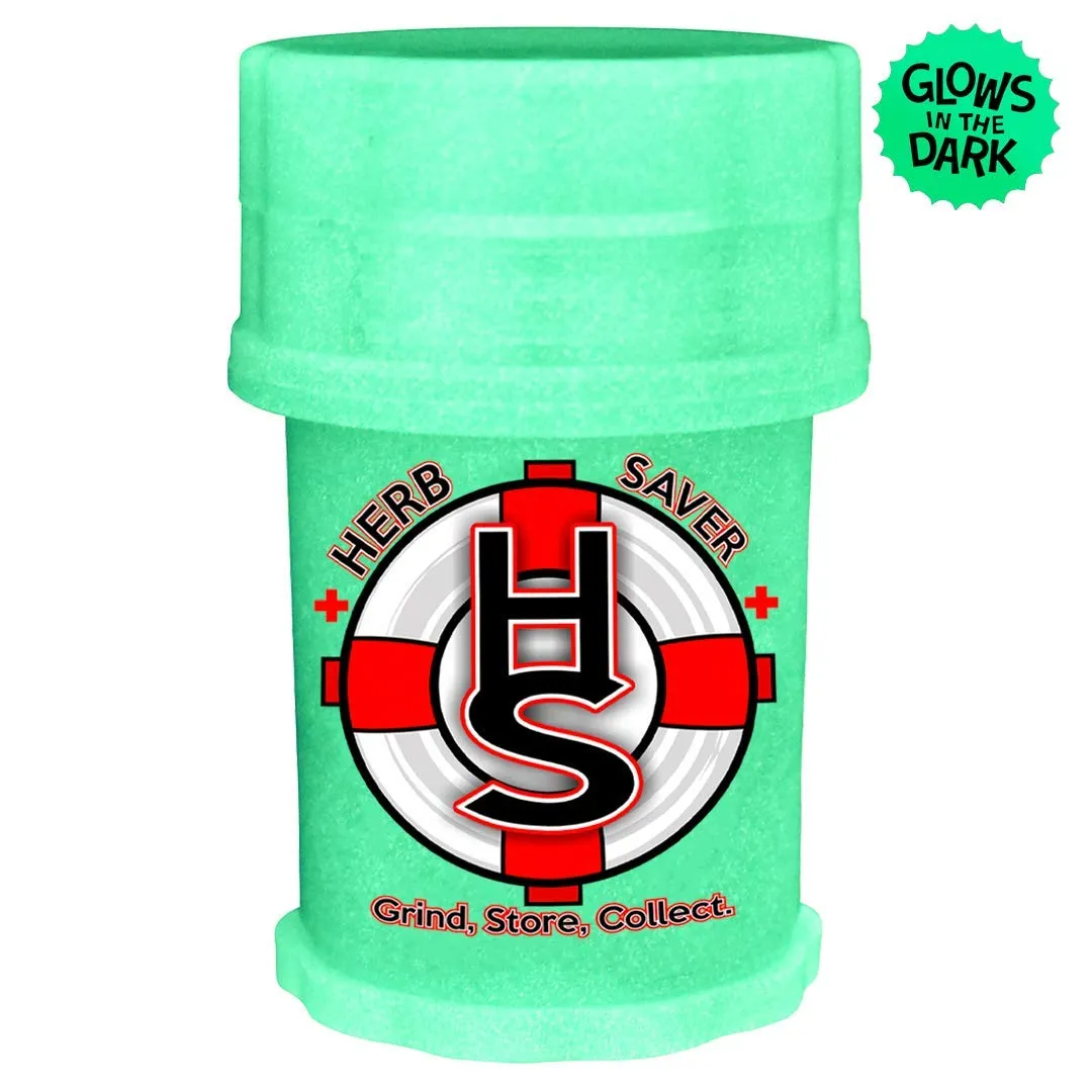 Herb Saver Grinder 2.4" X 3.8" Spice Herb Grinder (Light Blue GLOW IN THE DARK)