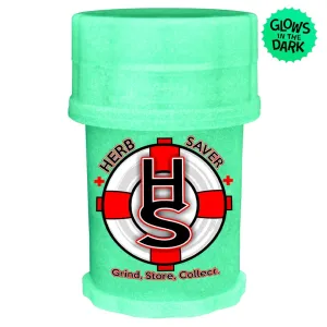 Herb Saver Grinder 2.4" X 3.8" Spice Herb Grinder (Light Blue GLOW IN THE DARK)