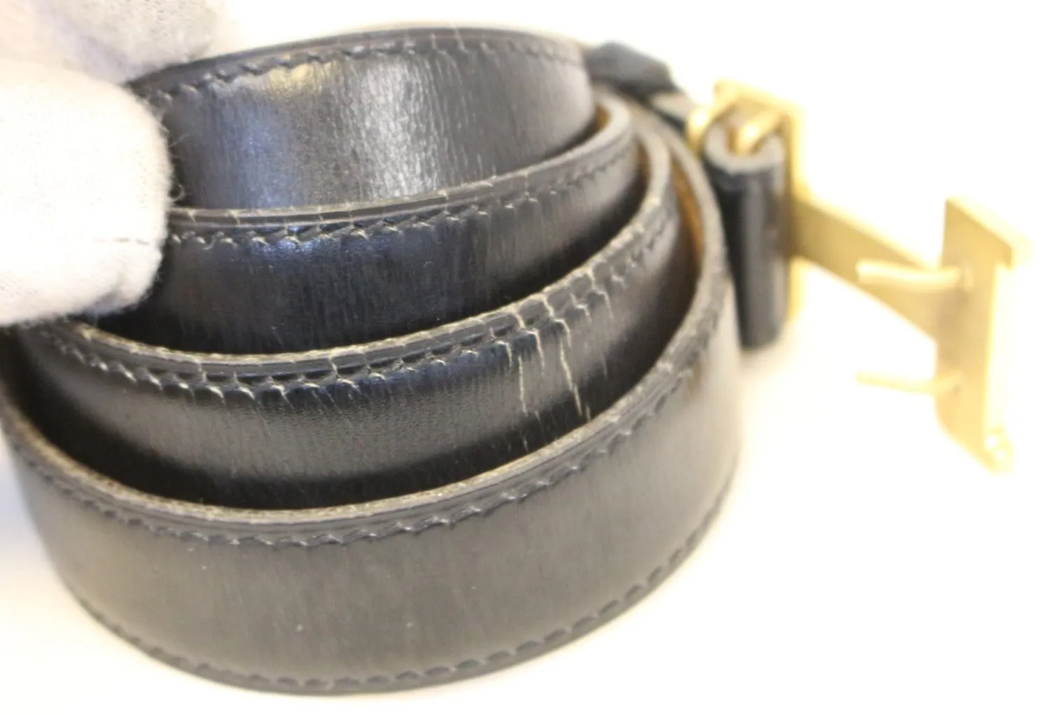 Hermes Constance H Belt Black Vintage Size 35