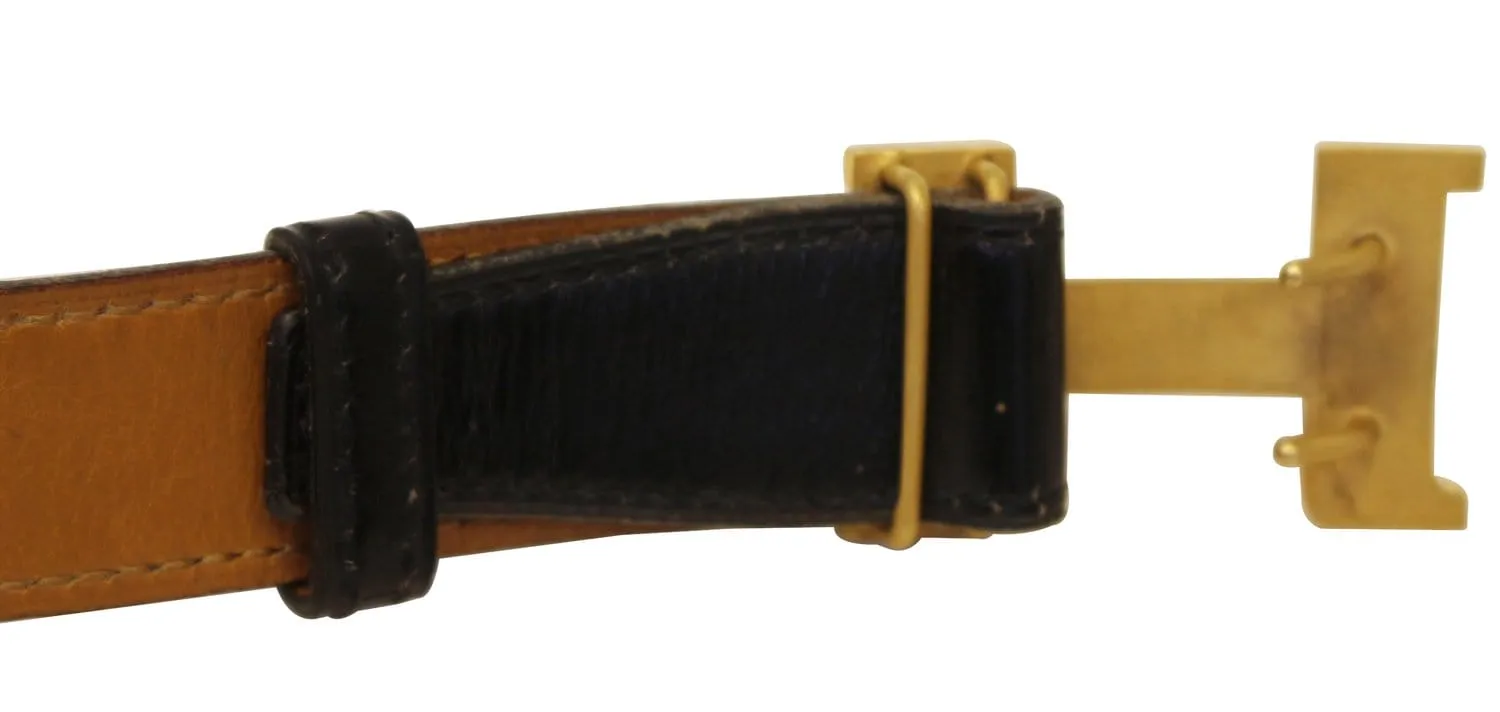 Hermes Constance H Belt Black Vintage Size 35