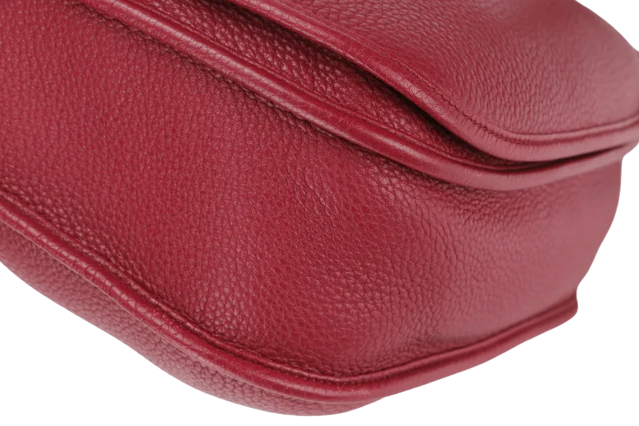 HERMES EVELYNE III GM RUBIS CLEMENCE LEATHER PHW STAMP R (YEAR 2014) WITH STRAP, DUST COVER AND BOX