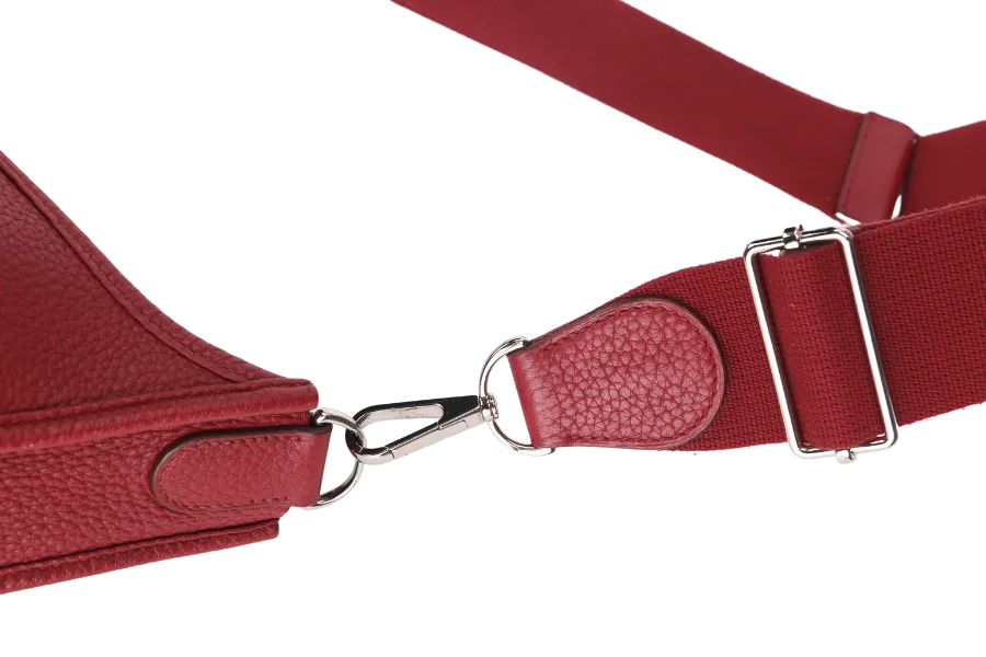 HERMES EVELYNE III GM RUBIS CLEMENCE LEATHER PHW STAMP R (YEAR 2014) WITH STRAP, DUST COVER AND BOX