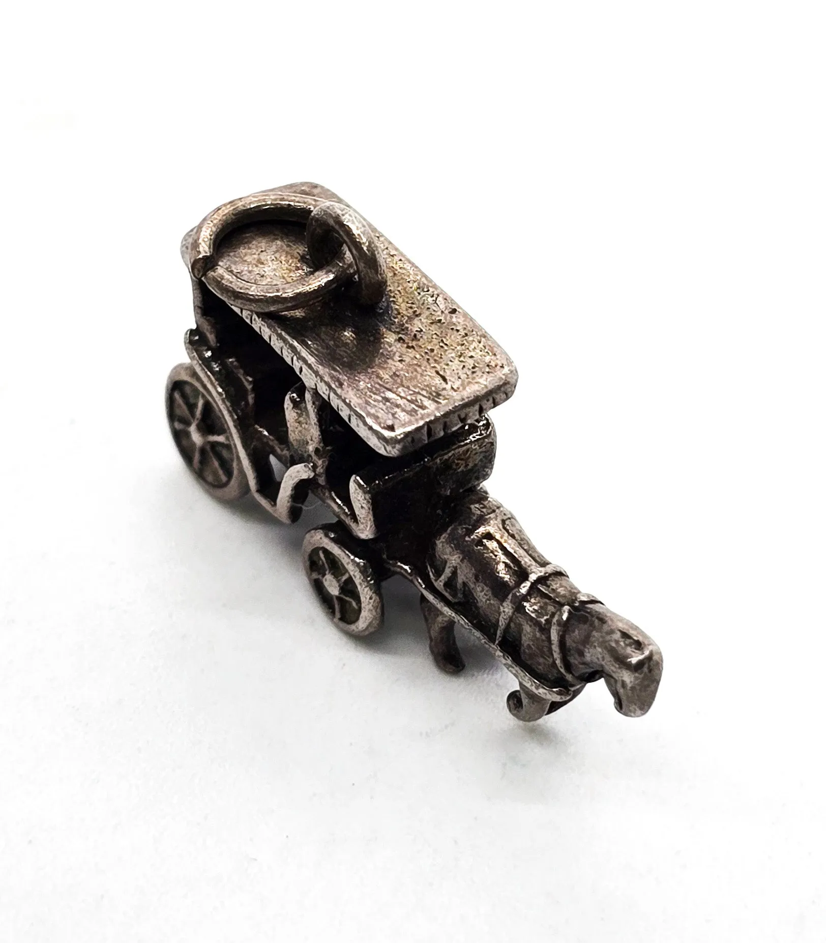 Horse and Buggy Charm Horse Drawn Carriage Surrey sterling silver pendant charm