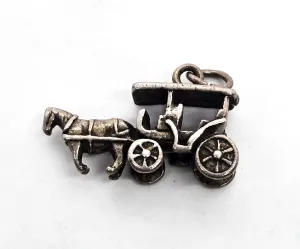 Horse and Buggy Charm Horse Drawn Carriage Surrey sterling silver pendant charm