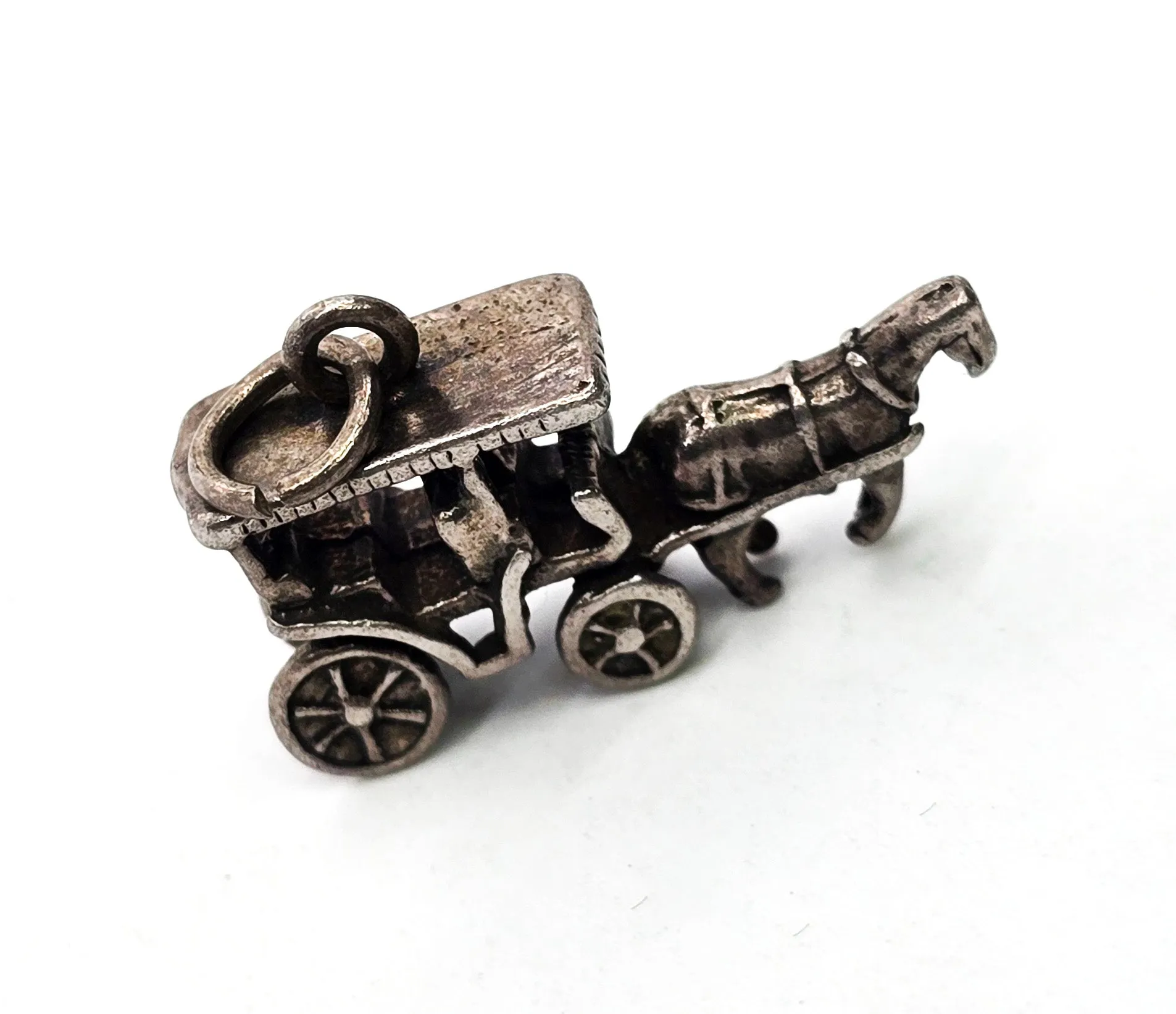 Horse and Buggy Charm Horse Drawn Carriage Surrey sterling silver pendant charm