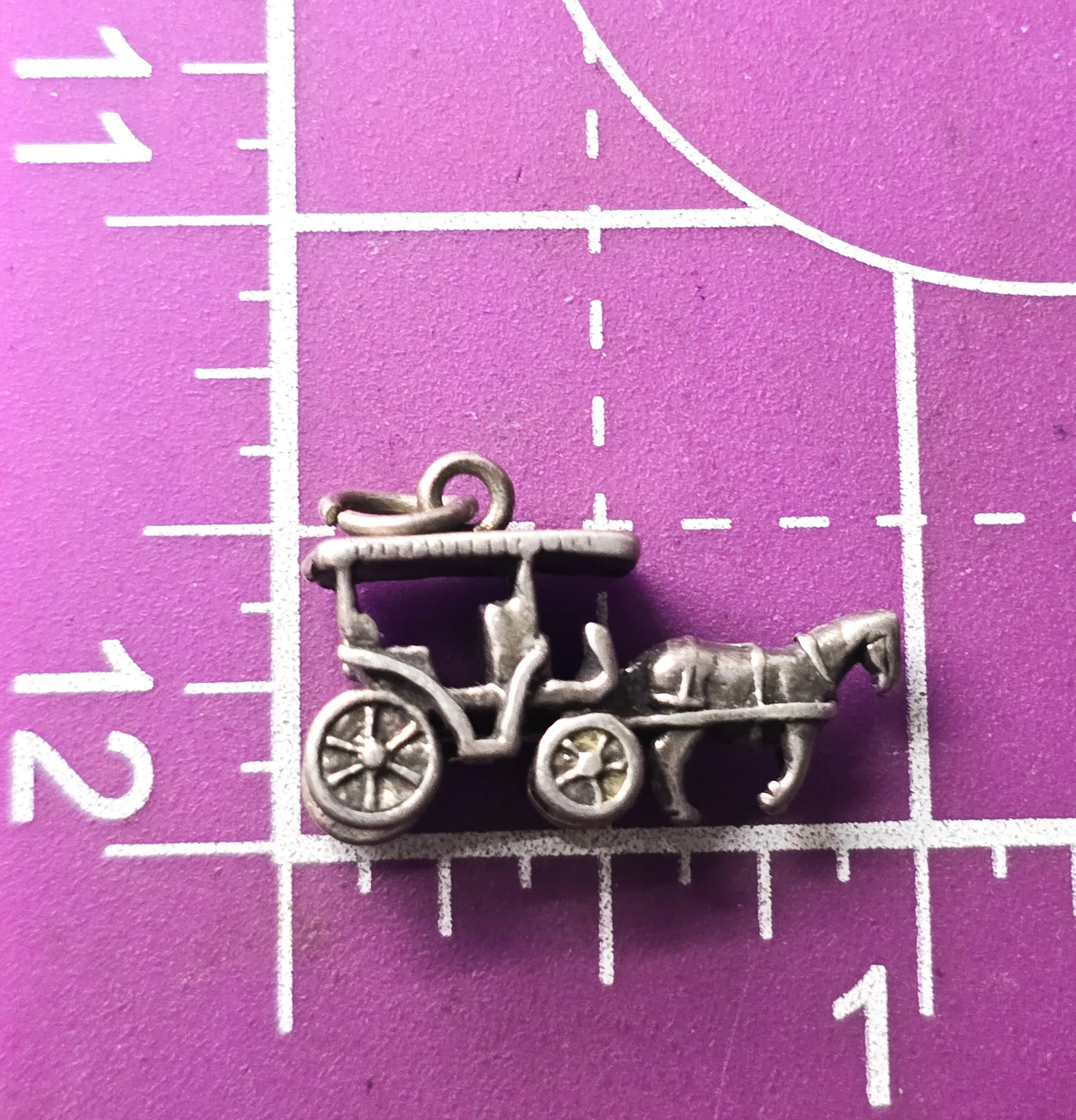 Horse and Buggy Charm Horse Drawn Carriage Surrey sterling silver pendant charm