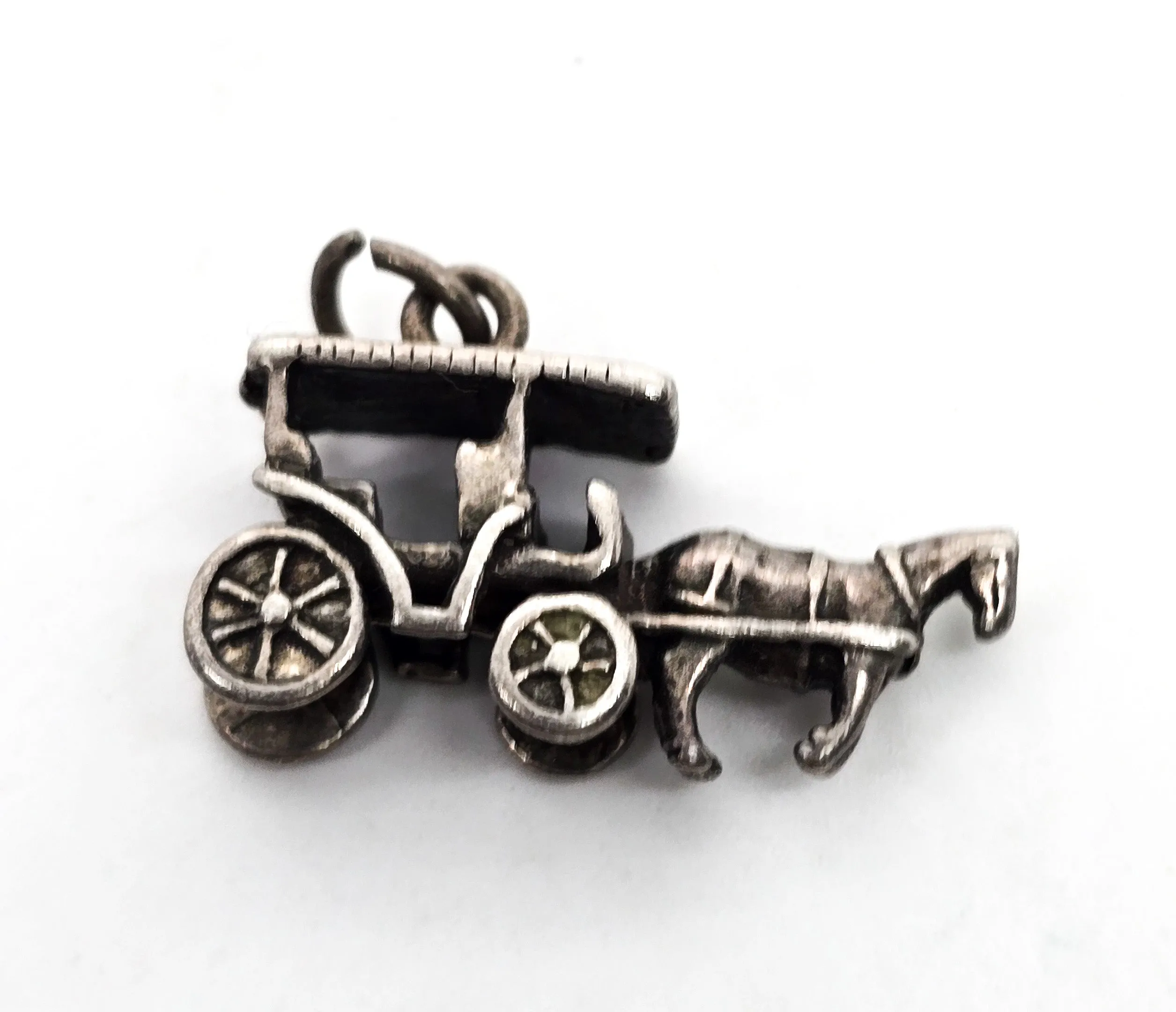 Horse and Buggy Charm Horse Drawn Carriage Surrey sterling silver pendant charm
