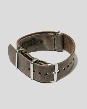 Horween Horsehide Leather NATO Style Watch Strap 20mm (Lunar Grey)