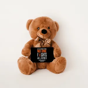 In This Family No One Fights Alone Multiple Sclerosis Teddy Bear - Personalized -PRICE INCLUDES FREE SHIPPING