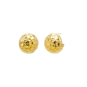Indented Puffy Button Stud Earring