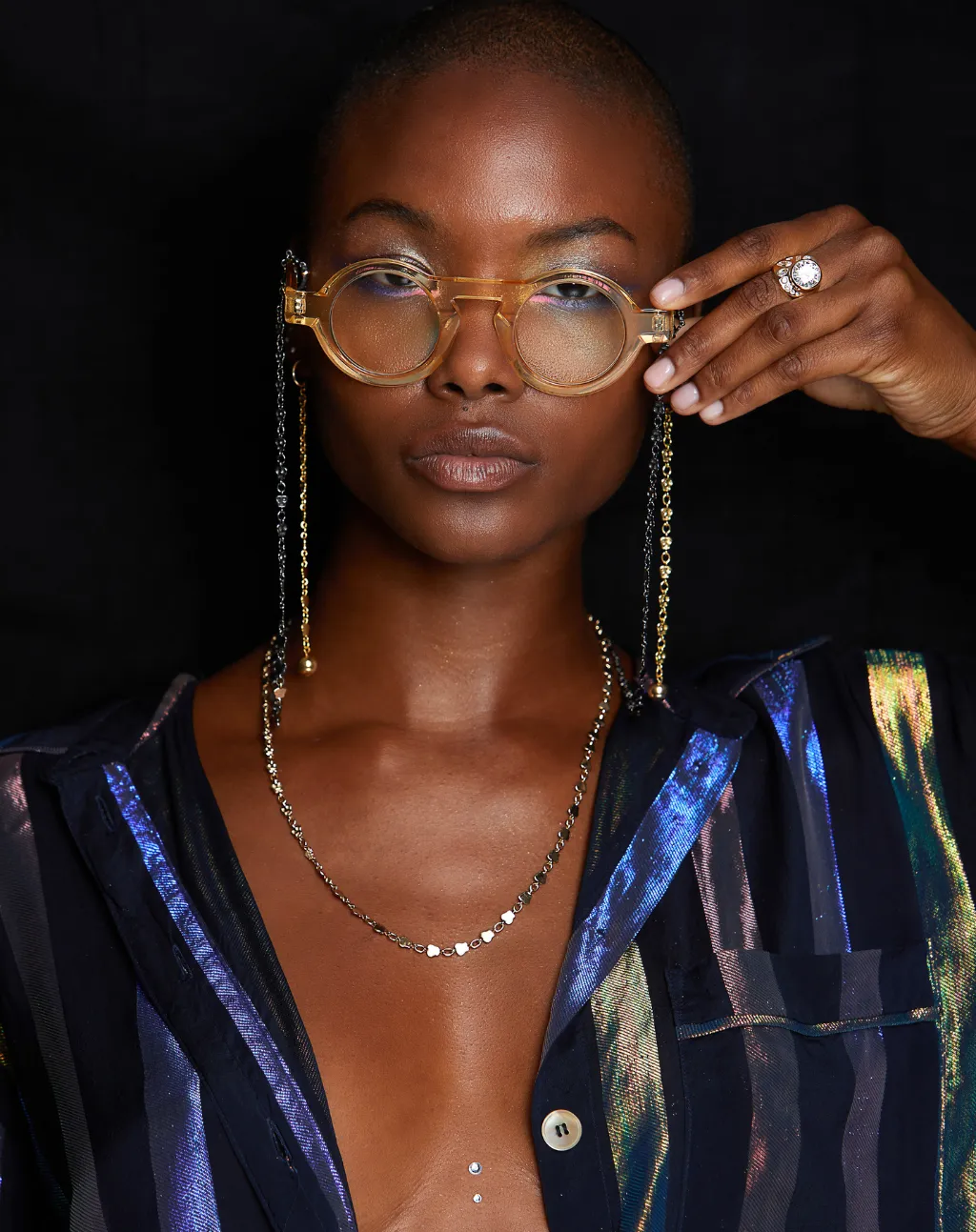 Infinite Max Eyeglass Chain in Matte Black