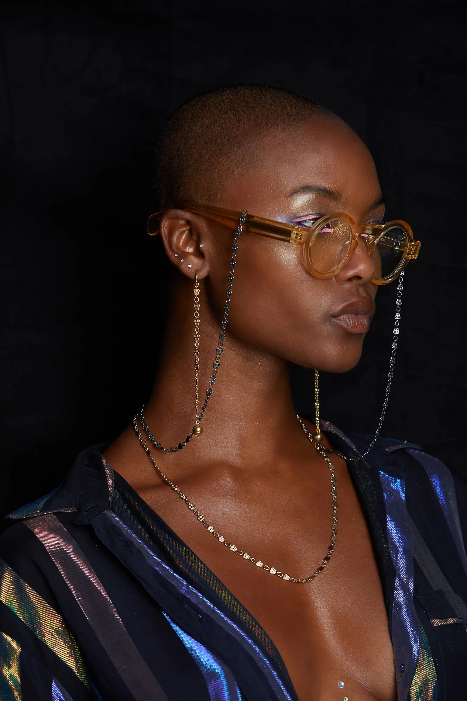 Infinite Max Eyeglass Chain in Matte Black