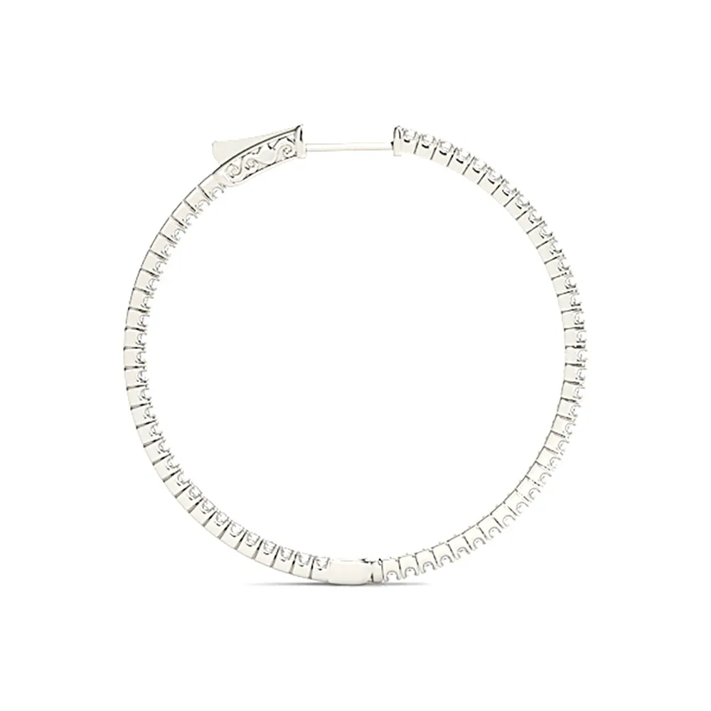 Inside-Out 1.25 ctw Diamond Hoop Earrings "U" Prong Set