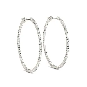Inside-Out 1.25 ctw Diamond Hoop Earrings "U" Prong Set
