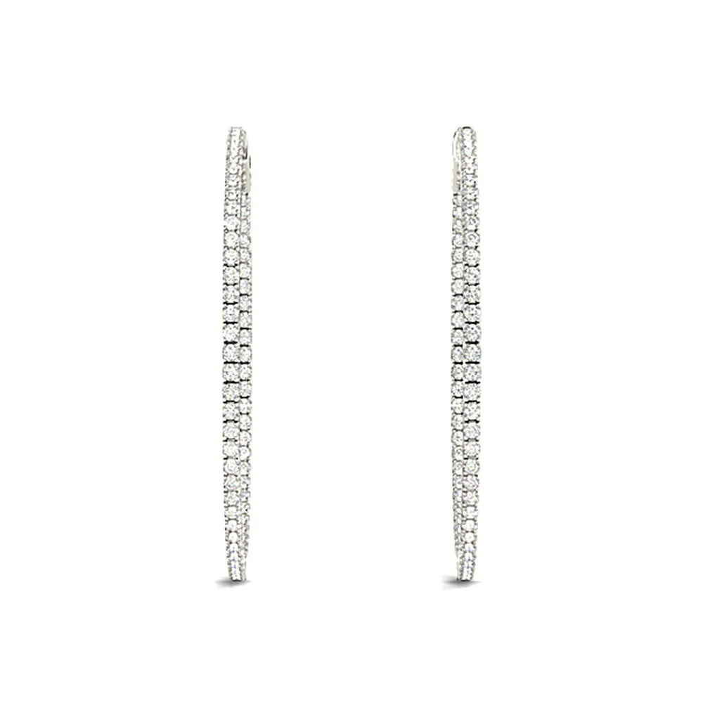 Inside-Out 1.25 ctw Diamond Hoop Earrings "U" Prong Set