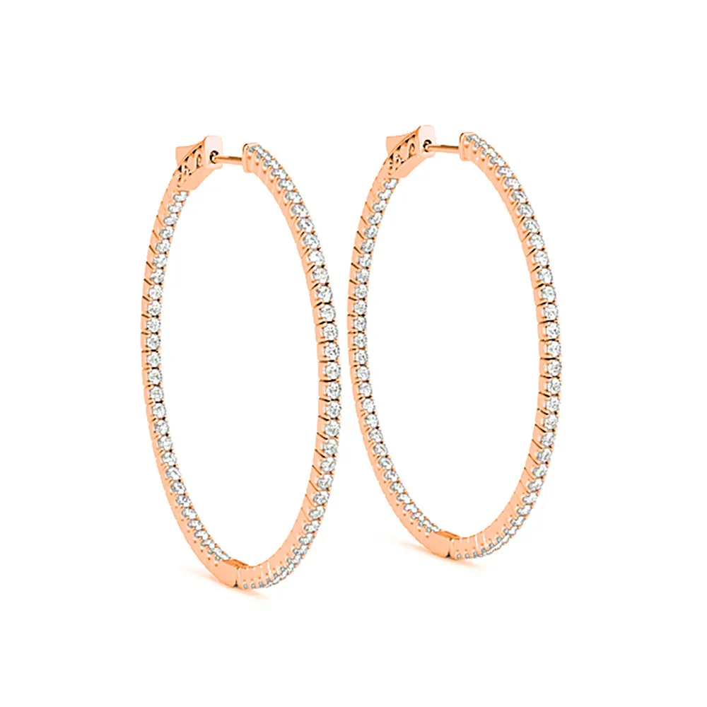 Inside-Out 1.25 ctw Diamond Hoop Earrings "U" Prong Set