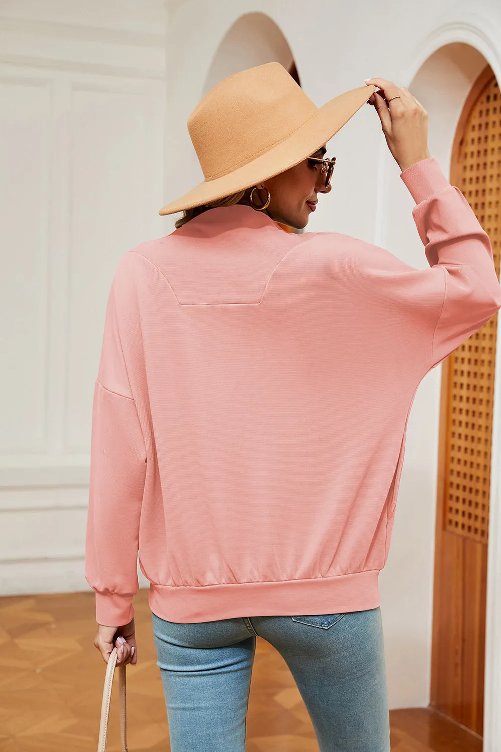 Jill Half-Zip Dropped Shoulder Sweatshirt