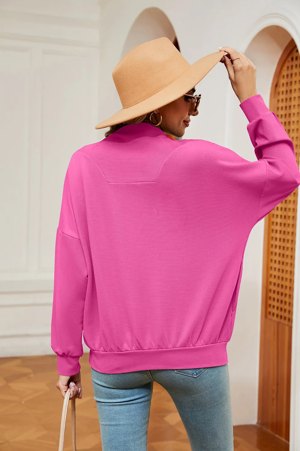 Jill Half-Zip Dropped Shoulder Sweatshirt