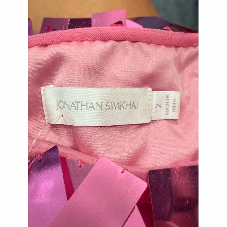 Jonathan Simkhai Pink LUCEE Sequin Skirt UK S
